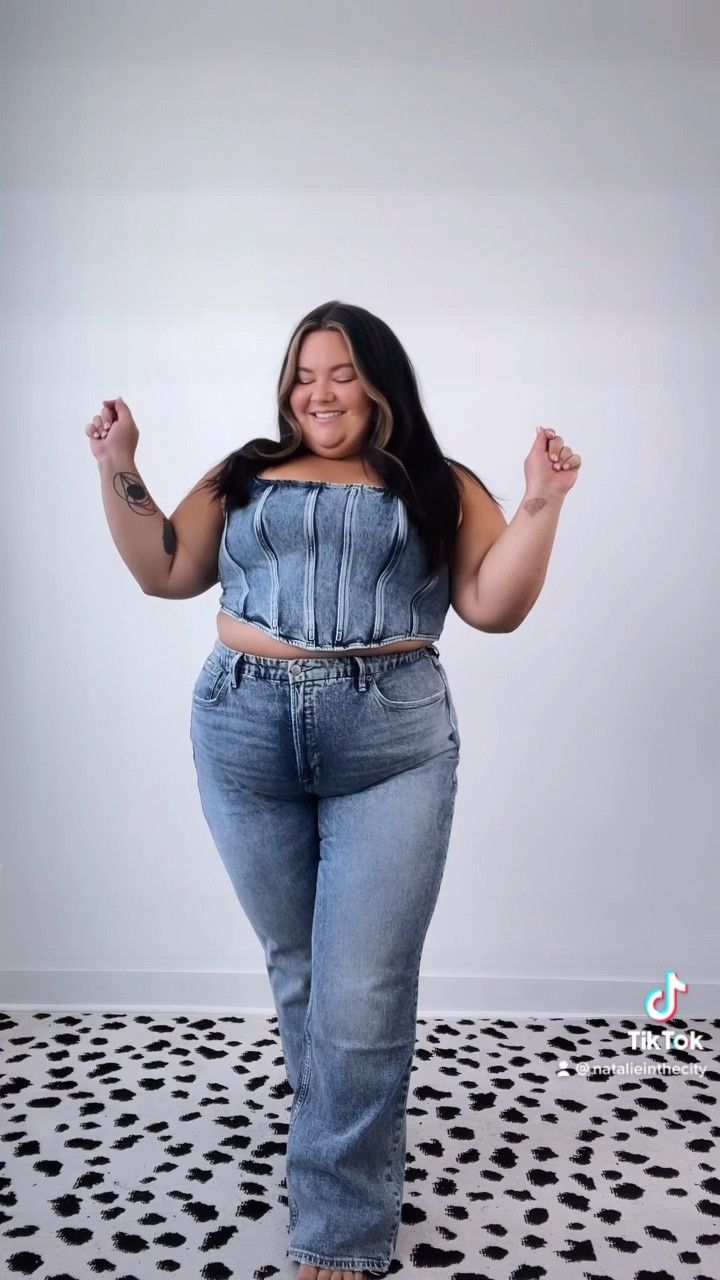Plus size denim on denim look size 18 
Denim corset from Good American size 20 
90s jeans size 18

#LTKcurves #LTKSeasonal #LTKSale