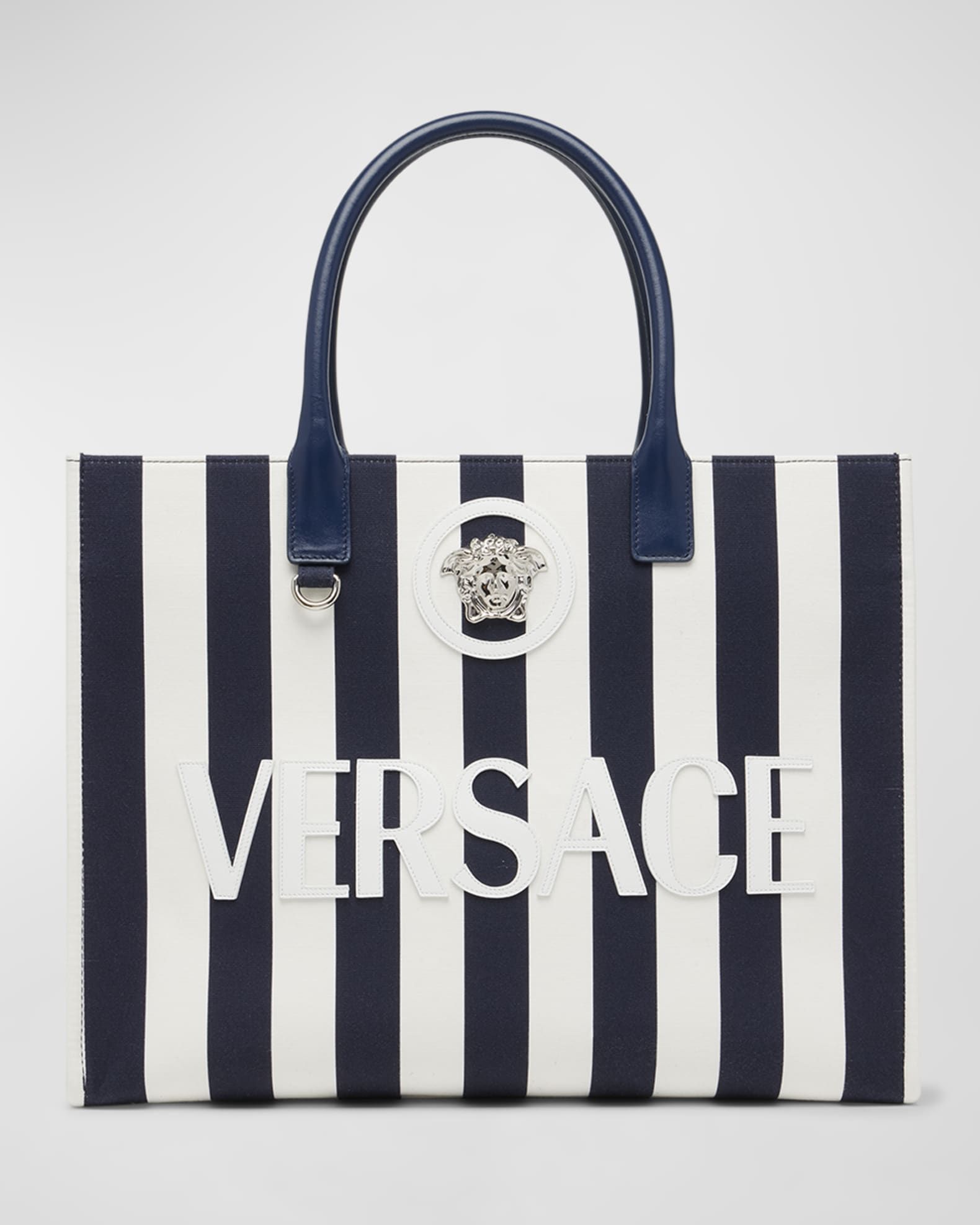 La Medusa Striped Canvas Tote Bag | Neiman Marcus