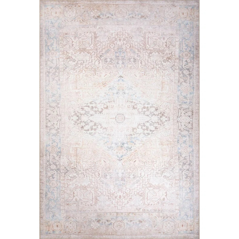 Beige/Blue Indoor/Outdoor Rug | Wayfair North America