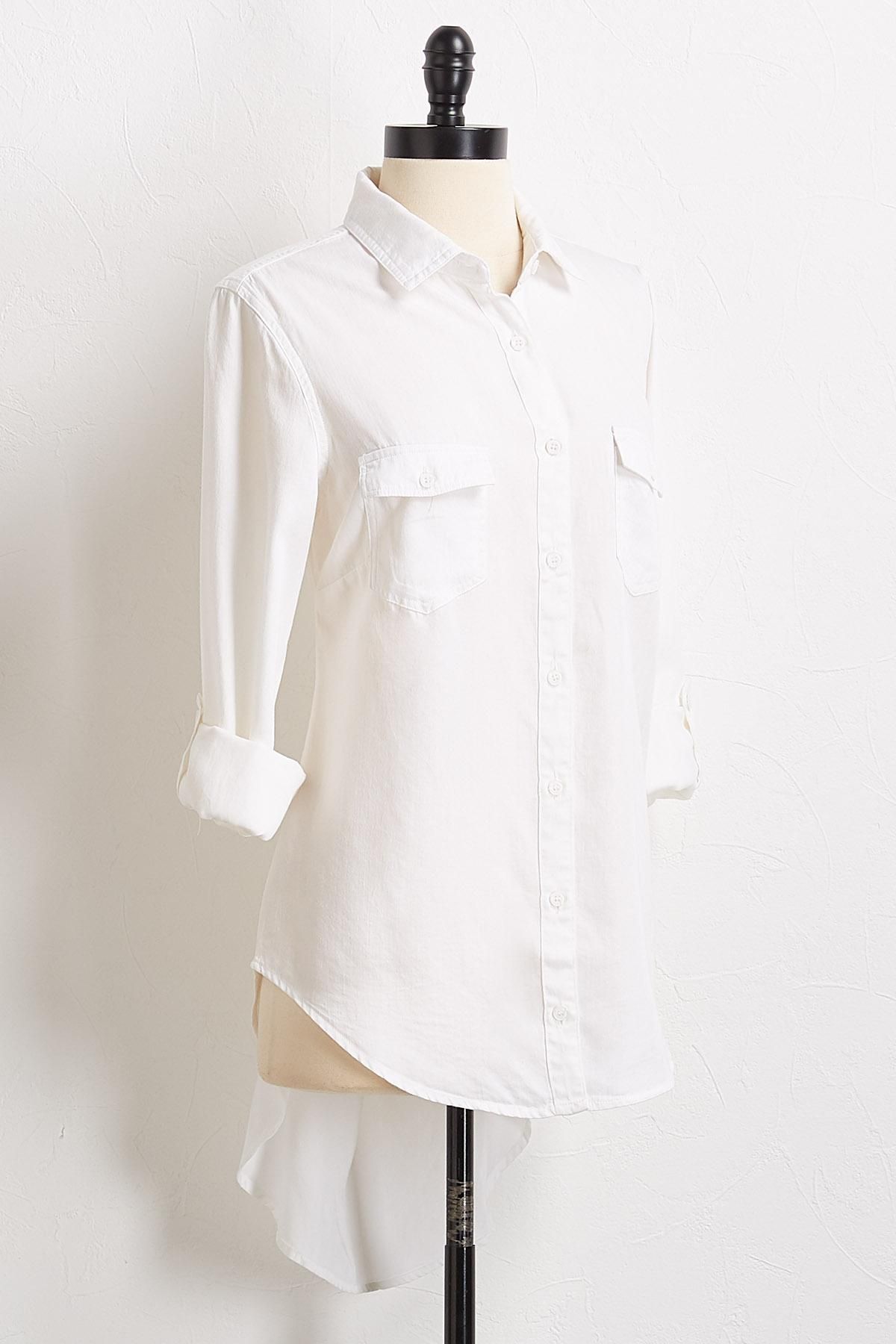 button down high-low shirt | Versona