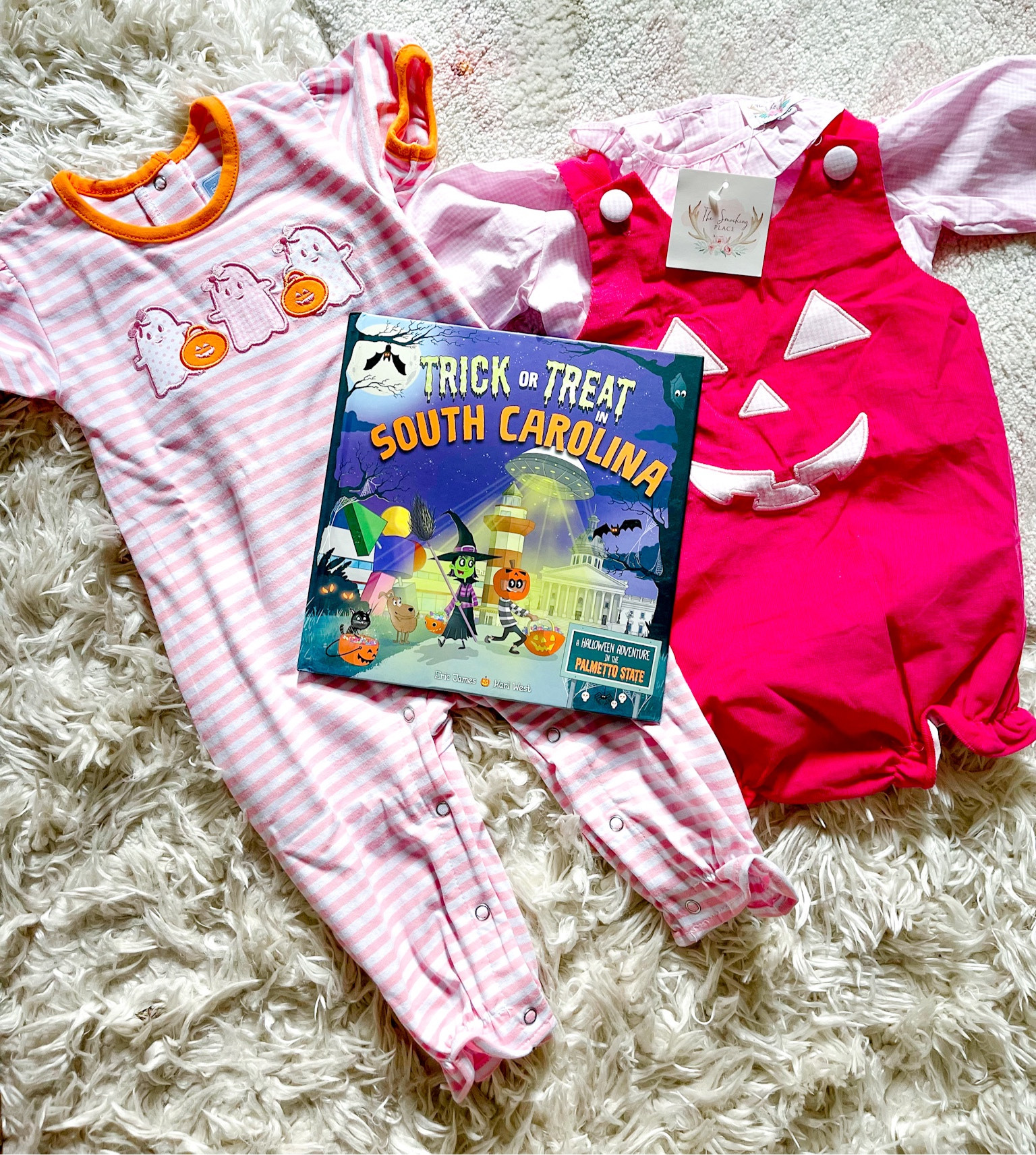 linked  another Halloween book - trick or treat South Carolina 👻🎃📚 & a few other Halloween outfits for my girl. I couldn’t find these exact outfits to link but added some similar. For exact outfit details - pink ghost is trotter street kids & pink pumpkin is by the smocking place 

#LTKHalloween #LTKbaby #LTKkids