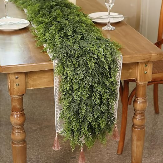 5FT Real Touch Cedar Garland - Artificial Christmas Garland Fake Green Faux Thick and Lush Pine N... | Amazon (US)