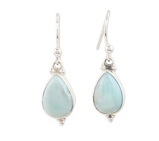 Novica Artisan Crafted Sterling Silver Larimar Dangle Earrings | QVC