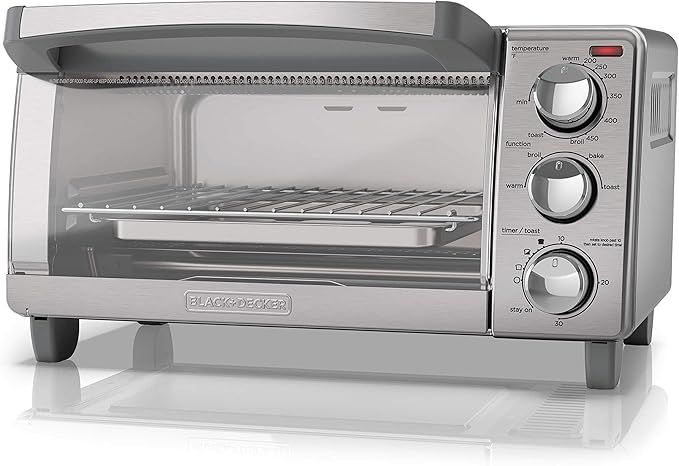 BLACK+DECKER 4-Slice Toaster Oven with Natural Convection, Stainless Steel, TO1760SS | Amazon (US)
