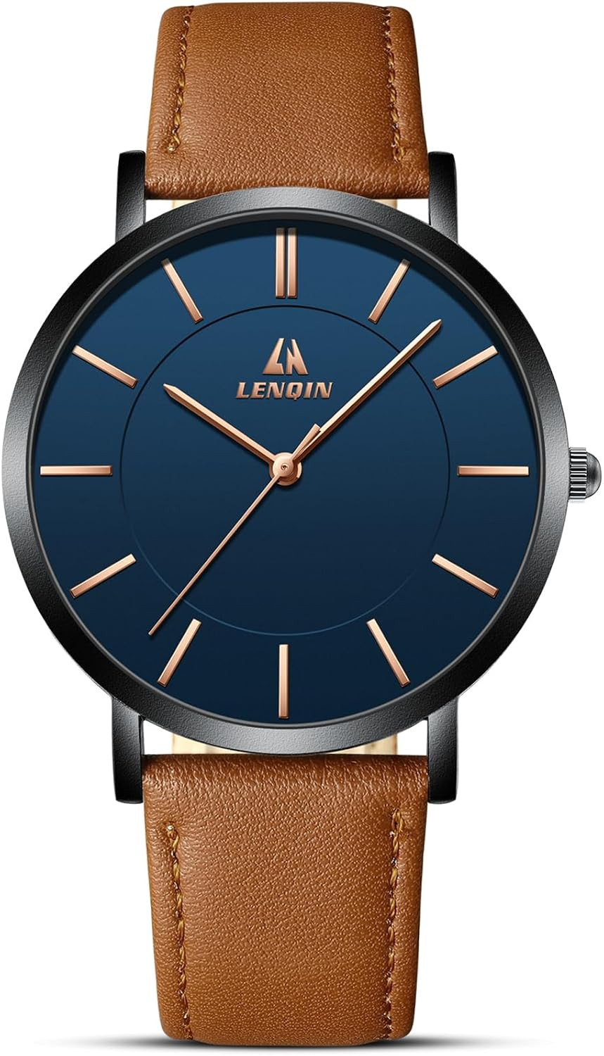 LN LENQIN Mens Watches Waterproof Stainless Steel Watch for Men | Amazon (US)