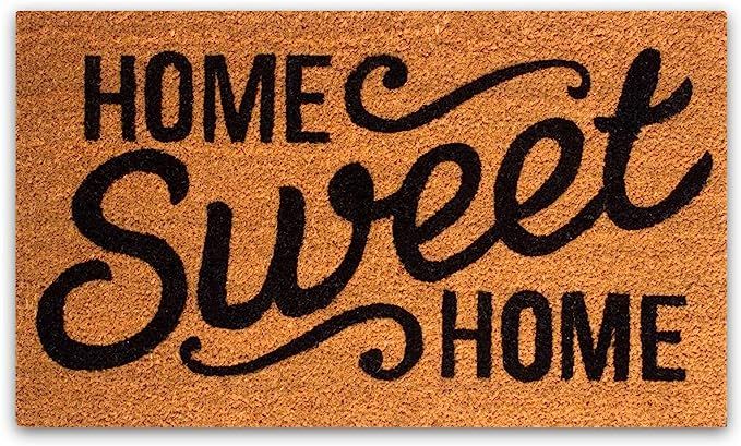 PLUS Haven Coco Coir Door Mat with Heavy Duty Backing, Home Sweet Home Doormat, 17”x30” Size,... | Amazon (US)