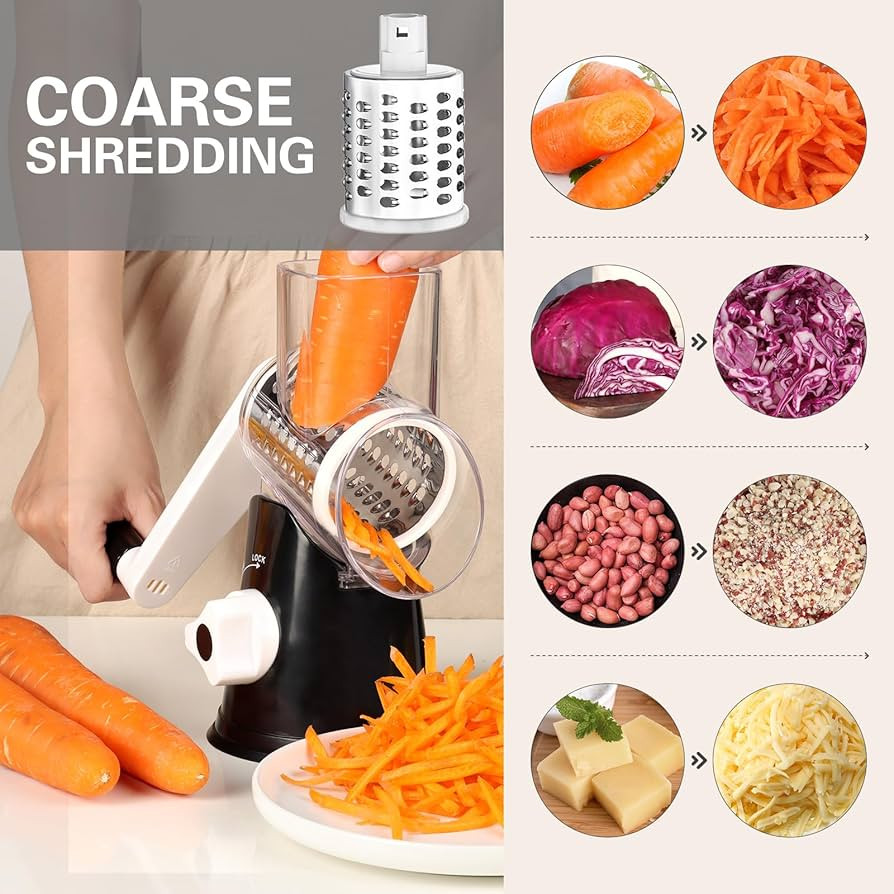 Cambom Rotary Cheese Grater Hand Crank Cheese Shredder for Fresh Cheese, Vegetable, Nuts,Non-slip... | Amazon (US)
