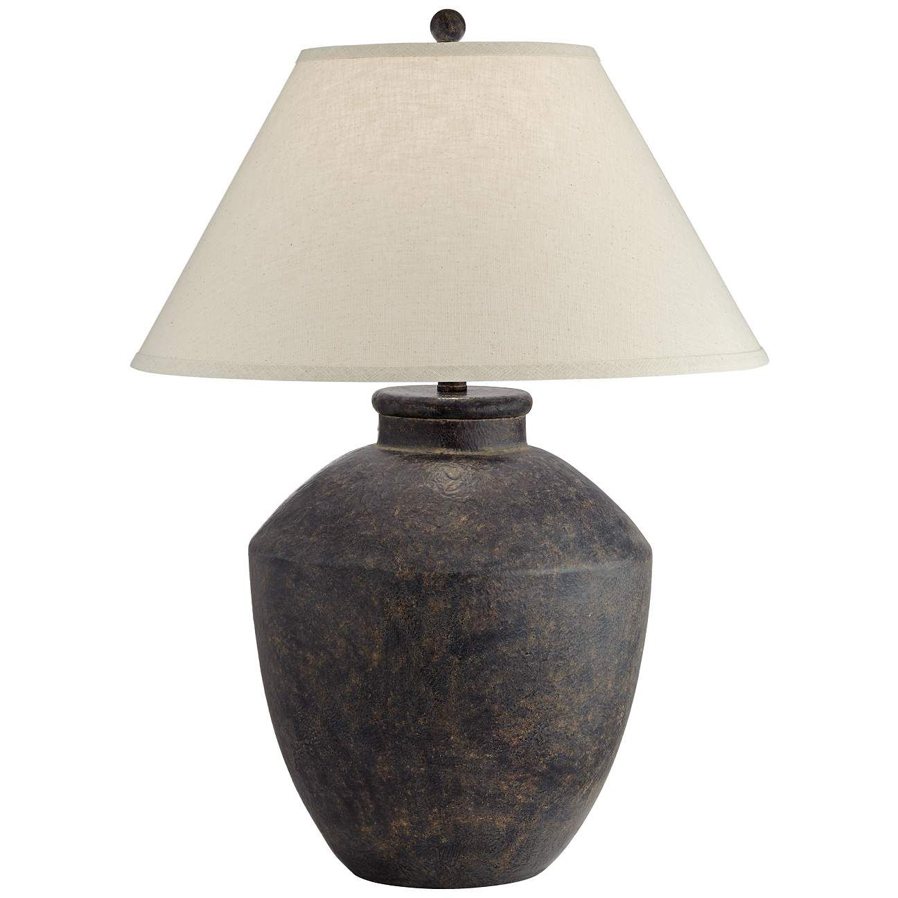 Massa Black Terracotta Jar Table Lamp | LampsPlus.com