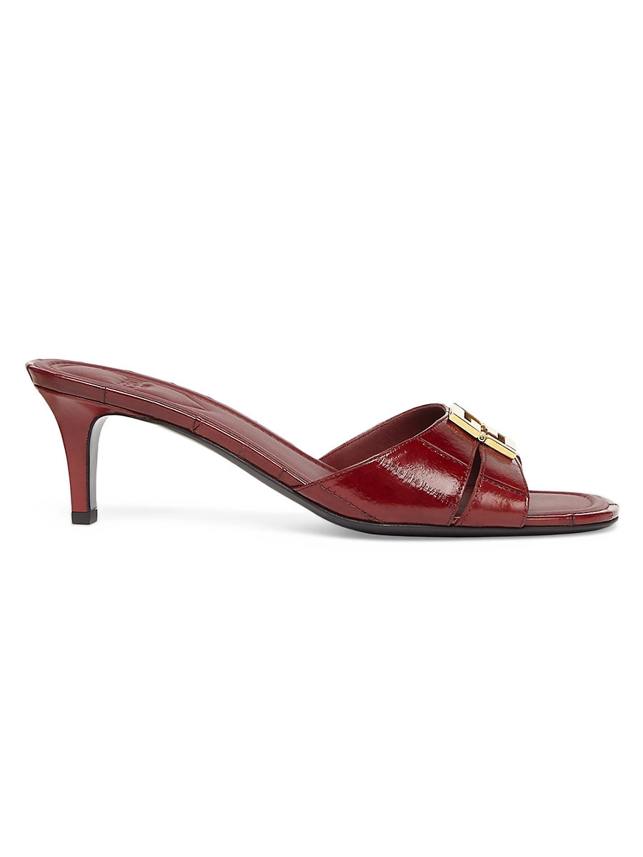 Women's Fold 55MM Eel Skin Mules - Wine - Size 5.5 | Saks Fifth Avenue