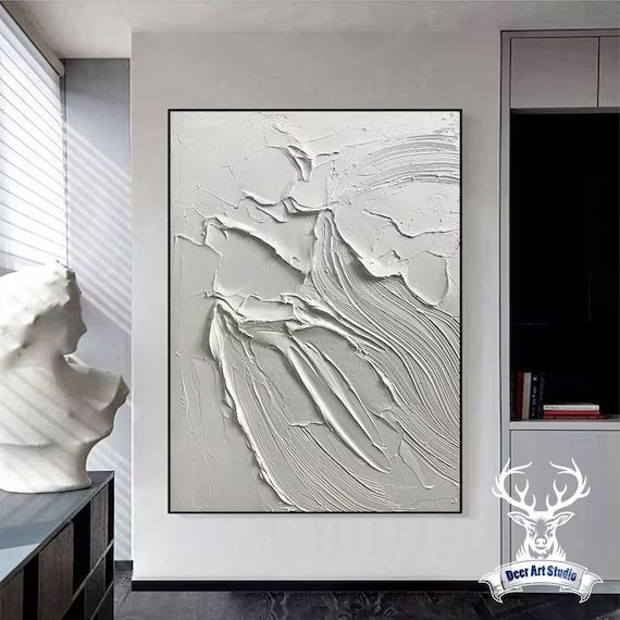 3D White Textured Painting White Textured Wall Art White | Etsy Canada | Etsy (CAD)