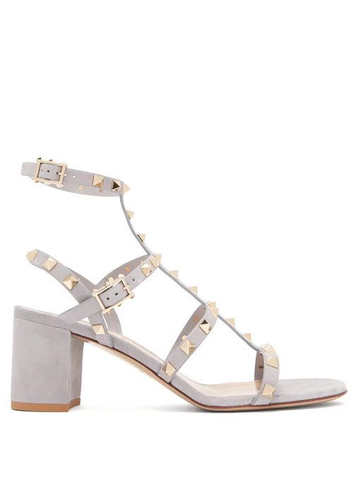 Rockstud block-heel suede sandals | Valentino | Matches (US)
