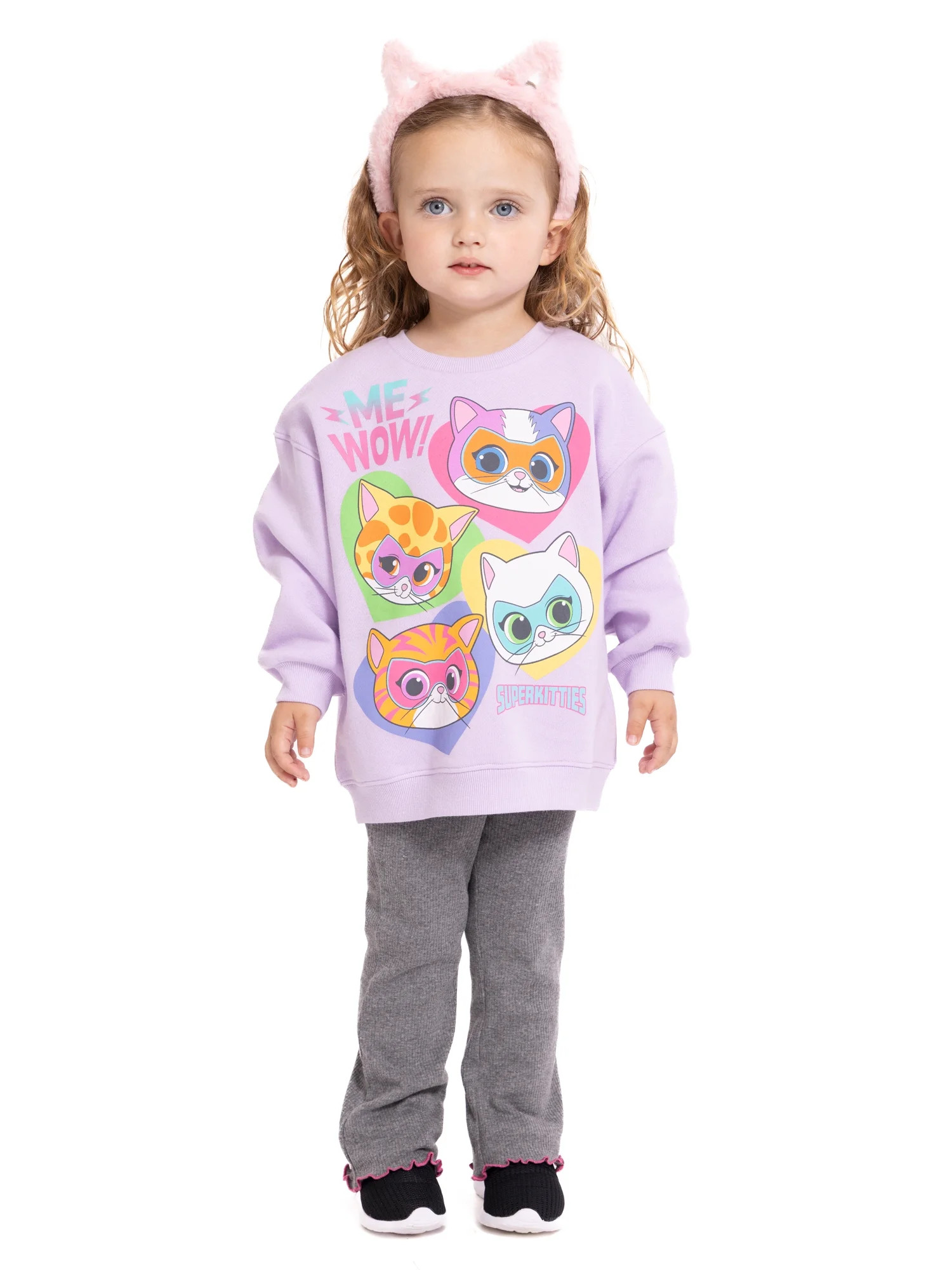 Super Kitties Toddler Girls Printed Crewneck Sweatshirt and Flare Leggings Set, 2 Piece, Sizes 12... | Walmart (US)