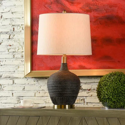 Transitional Table Lamp - Birdseed - Light Oatmeal Shade | Wayfair North America