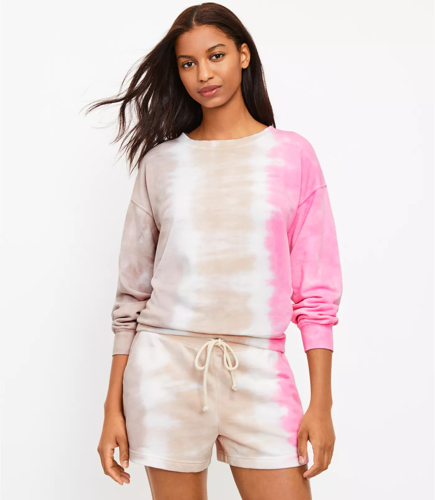 Lou & Grey Tie Dye Cozy Cotton Terry Sweatshirt | LOFT | LOFT