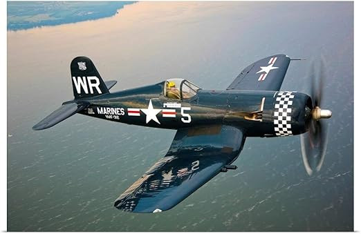 GREATBIGCANVAS A Vought F4U 5 Corsair in Flight Unframed Poster Print | Amazon (US)