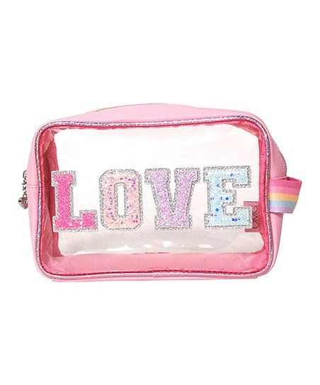Pink Cotton Candy 'Love' Transparent Makeup Bag | Zulily
