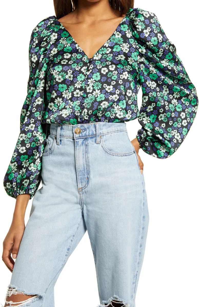 Floral Puff Sleeve Blouse | Nordstrom