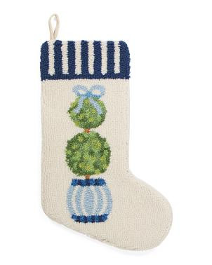 12x20 Preppy Topiary Hooked Stocking | Home | TJ Maxx | TJ Maxx