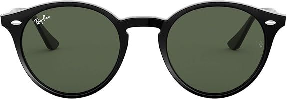 Ray-Ban RB2180 Round Sunglasses, Black/Dark Green, 49 mm | Amazon (US)