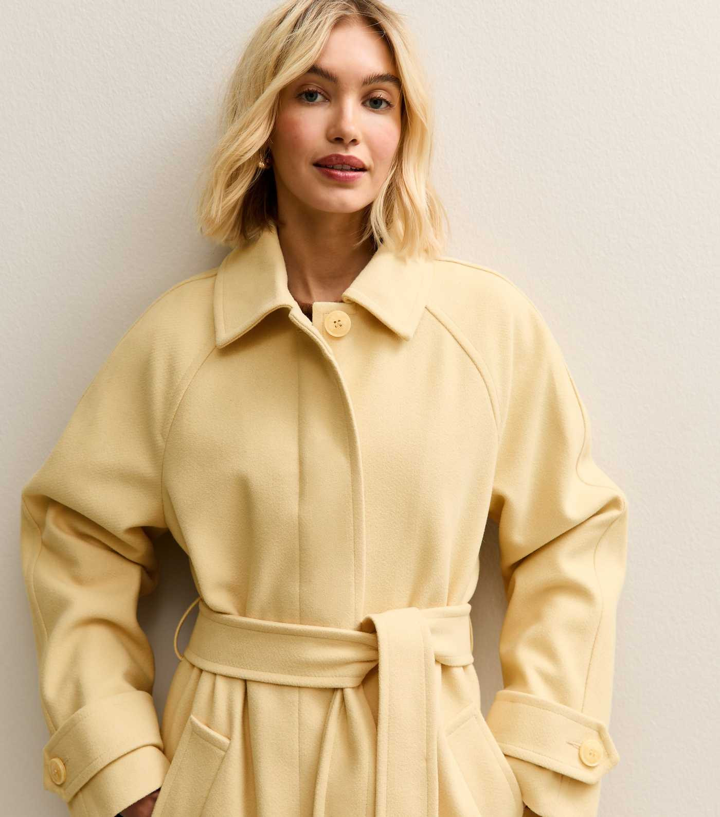 Yellow Button Up Belted Coat | New Look | New Look (UK)