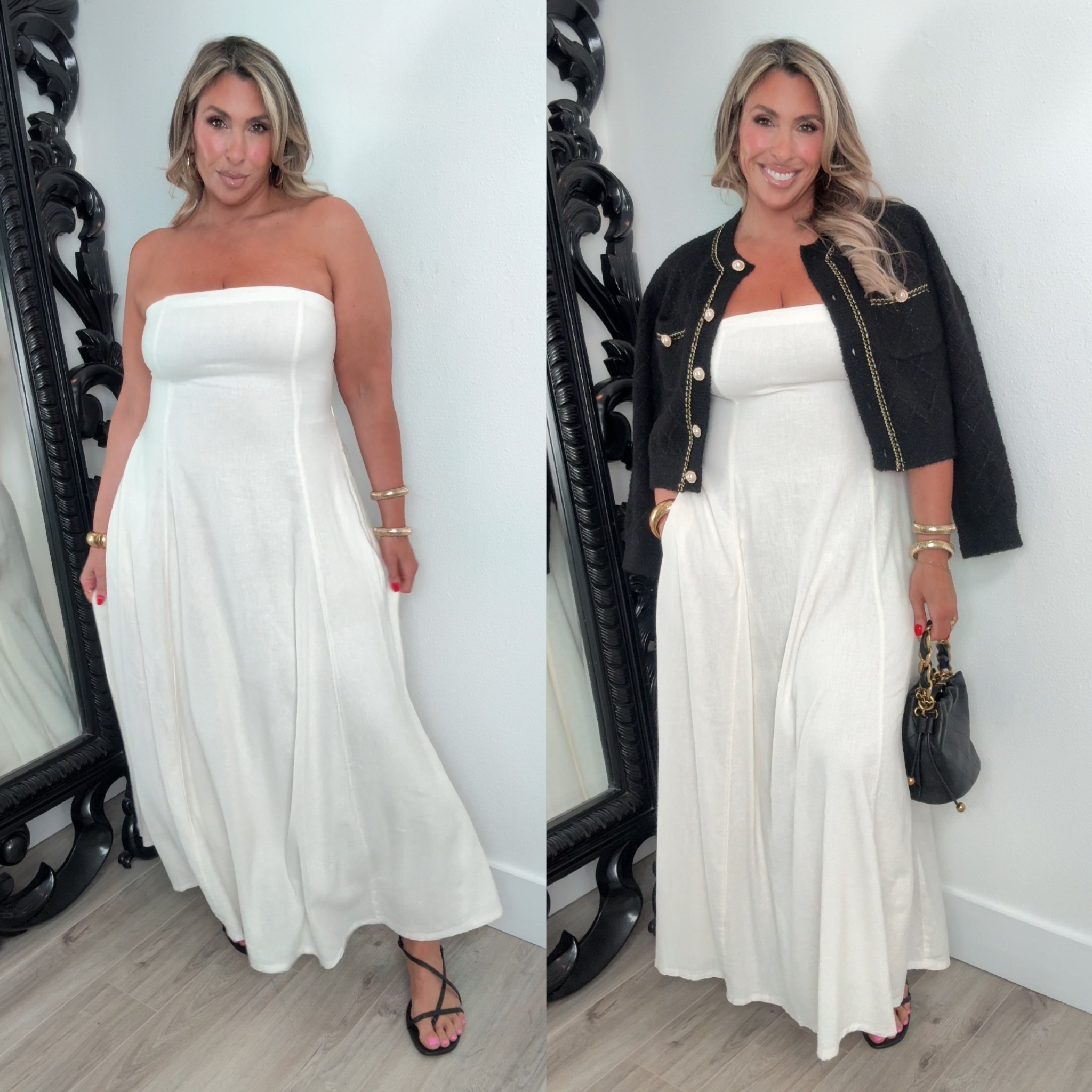 dress size L (amazing quality, fully lined, smocked stretchy bodice. Cardigan size xl

#LTKShoeCrush #LTKStyleTip #LTKMidsize