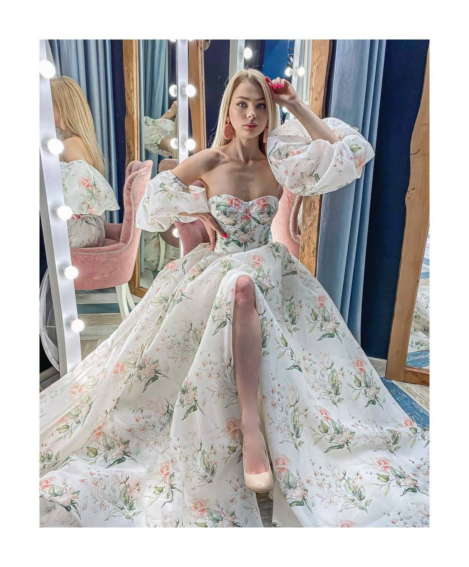 Organza Wedding Ball Gownslit Wedding Dress | Etsy | Etsy (US)