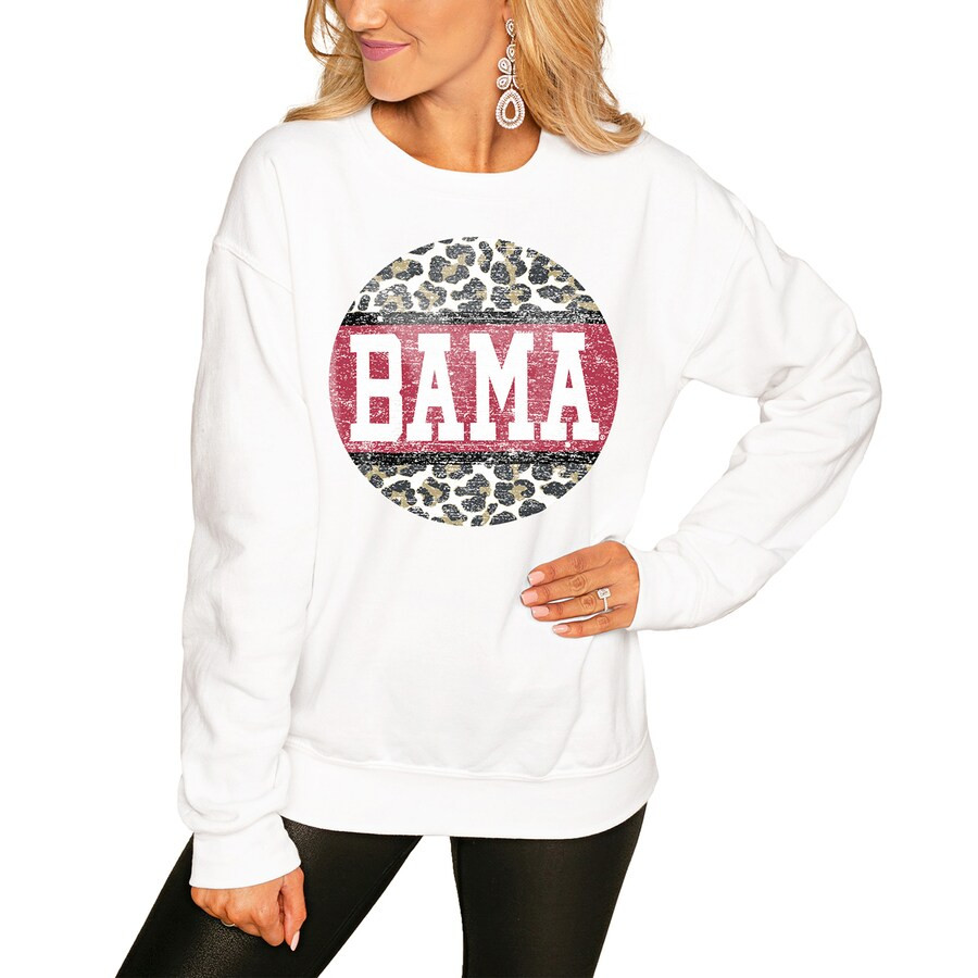 Alabama Crimson Tide Women's Scoop & Score Pullover Sweatshirt - White | Fanatics