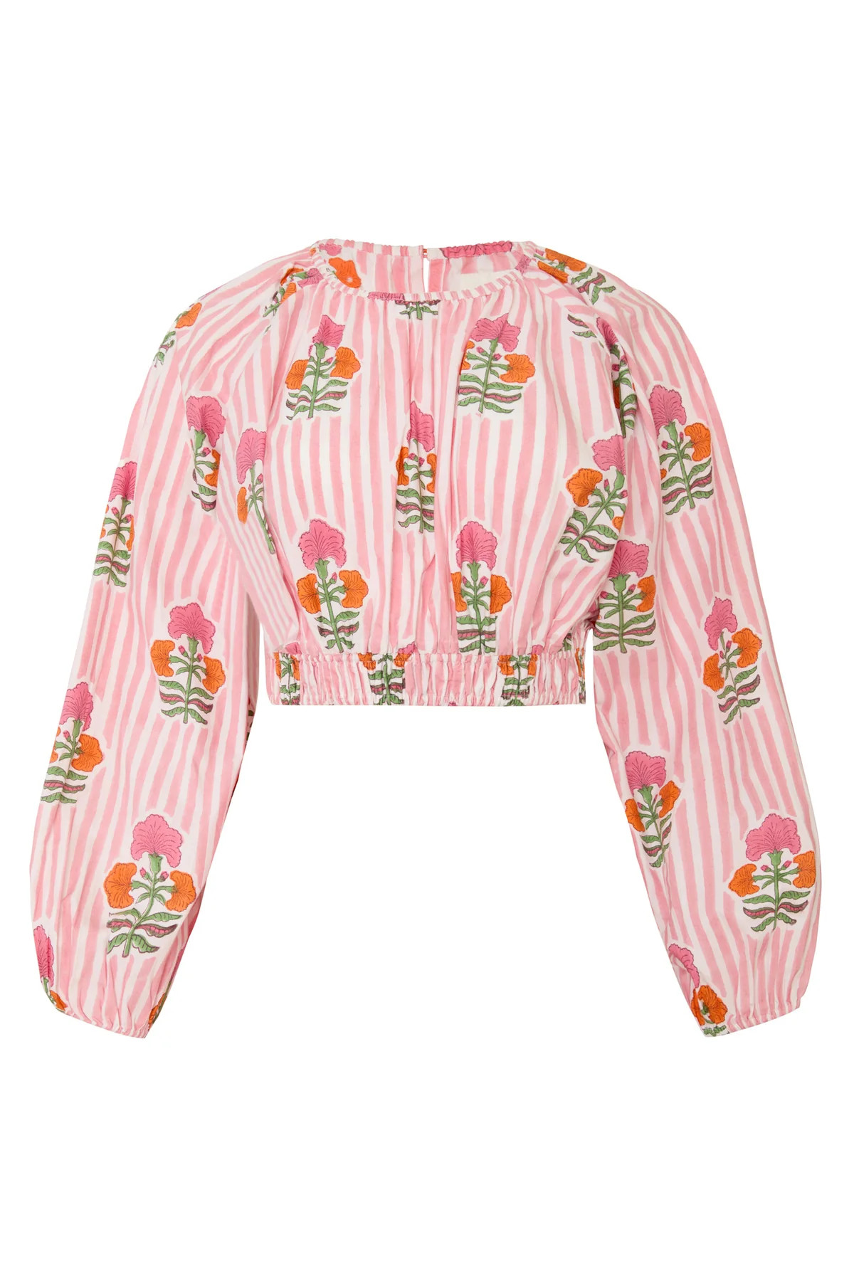 Newport Top in Pink & Orange Flower | Over The Moon