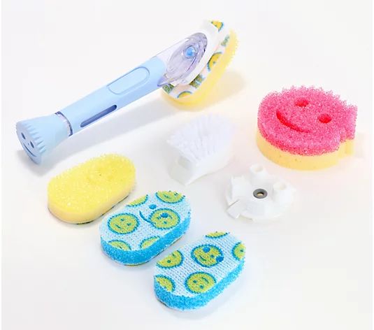 Scrub Daddy 9pc Dish Daddy Soap Wand with Interchangeable Cleaning Heads - QVC.com | QVC