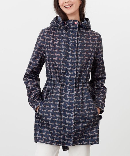 Joules Navy Sausage Dog Golightly Packaway Rain Coat - Women | Zulily