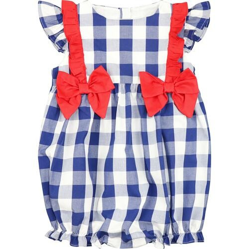 Navy Check Bow Bubble - Shipping Late June | Cecil and Lou
