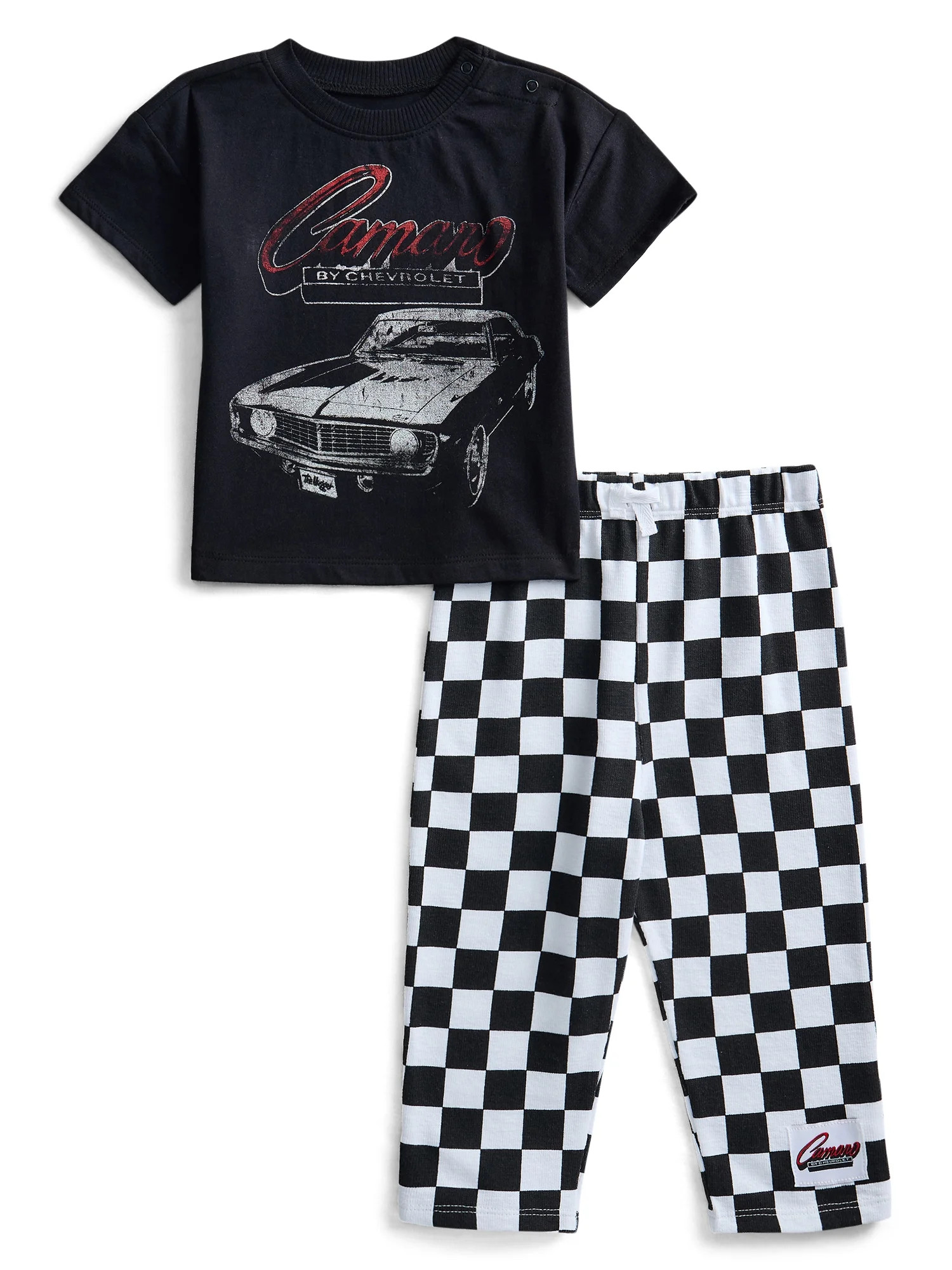 Chevy Camaro Baby Boys Graphic Tee and Checkered Print Pants Set, 2-Piece, Sizes 0/3M-24M | Walmart (US)