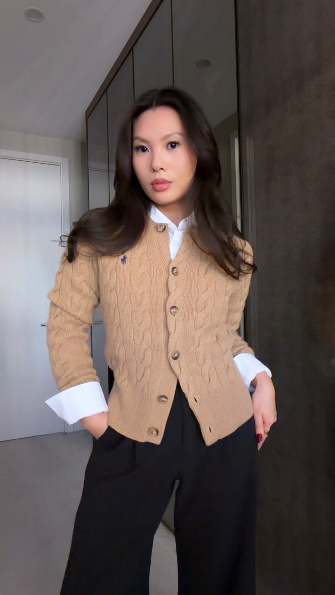 White shirt XXS, knit cardigan XS, black trousers w23 short🤍

#LTKworkwear #LTKuk #LTKeurope