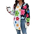WDIRARA Women's Colorblock Button Up Shirt Collared Long Sleeve Blouse Top | Amazon (US)