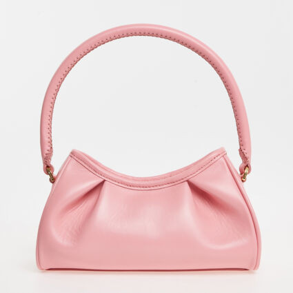 Pink Leather Ruched Grab Bag | TK Maxx