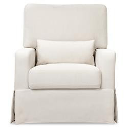 Namesake Crawford Modern White Eco Performance Pillowback Comfort Swivel Glider | Kathy Kuo Home
