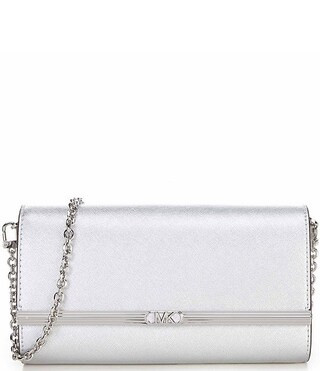 Michael Kors Mona Large Metallic Leather Clutch | Dillard's | Dillard's