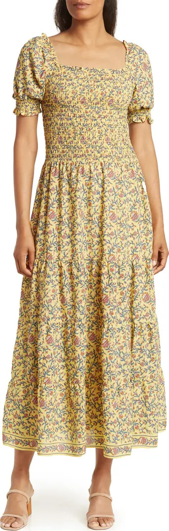 MAXSTUDIO MAX STUDIO Printed Smocked Bodice Tiered Maxi Dress | Nordstromrack | Nordstrom Rack