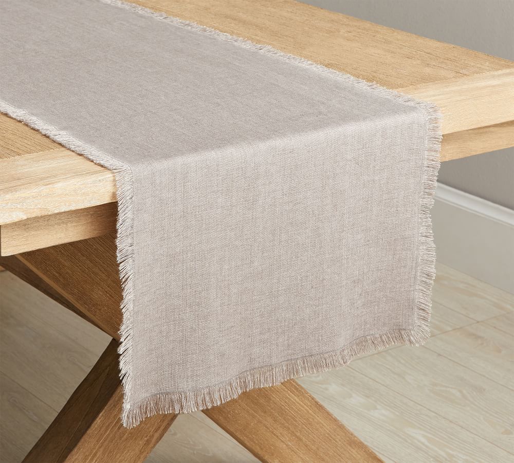 Frayed Linen Table Runner | Pottery Barn (US)