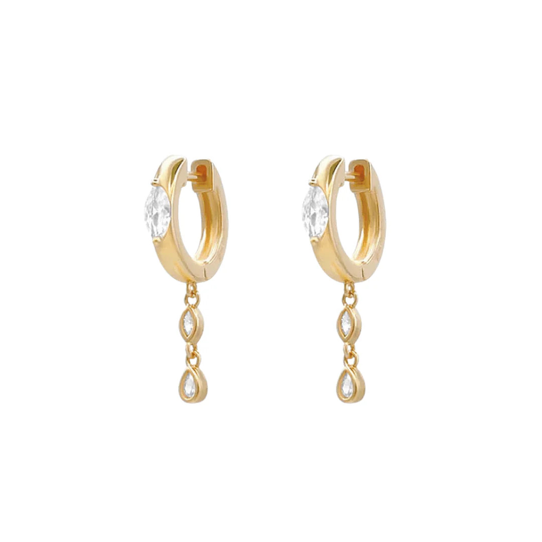 Jamari Petit Huggie Dangle Earrings - Ahava J | Ahava Jewels