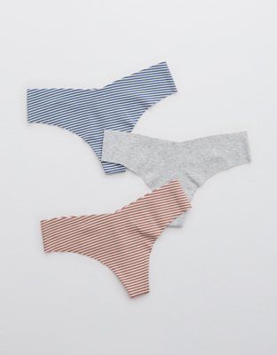 Aerie No Show Cotton Thong Underwear 3-Pack | American Eagle Outfitters (US & CA)