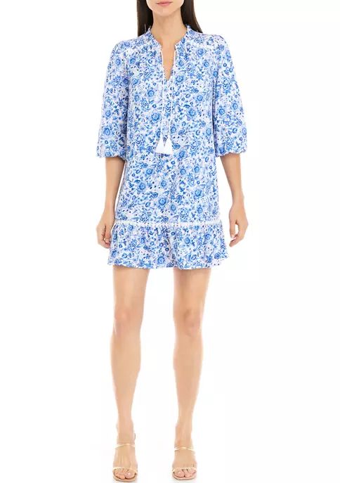 Women's 3/4 Sleeve Printed Peasant Dress | Belk