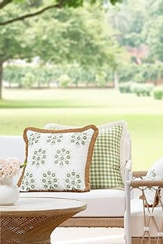 Hofdeco Premium Coastal Patio Indoor Outdoor Throw Pillow Cover Only, 20"x20" Water Repellent for... | Amazon (US)