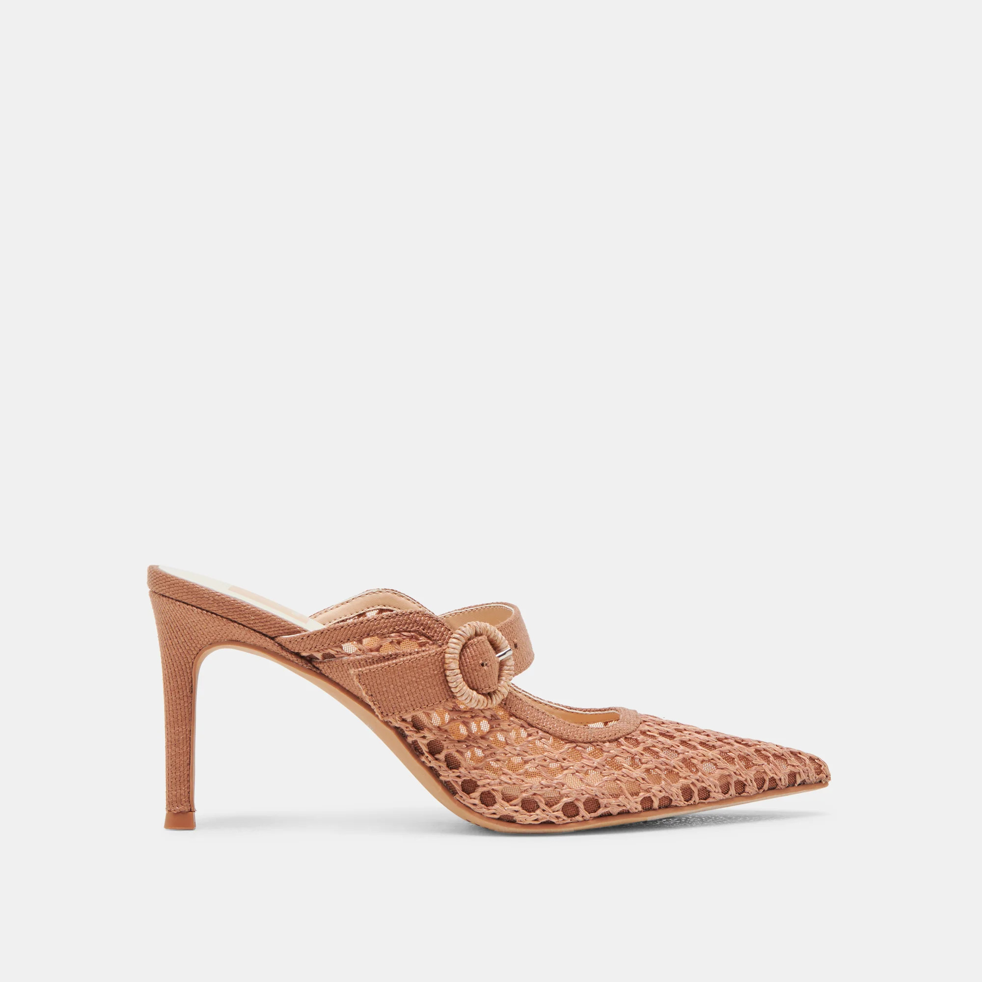 KEEKEE HEELS SADDLE WOVEN RAFFIA | DolceVita.com