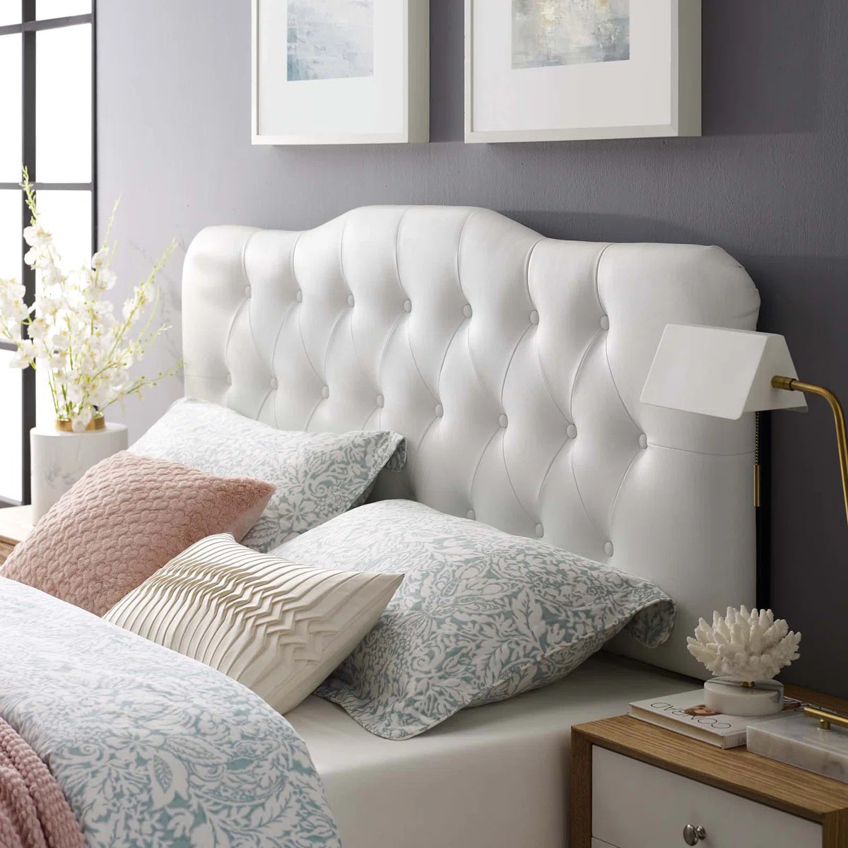 Modway Copper Grove Strathgartney Button-Tufted Upholstered Headboard | Wayfair North America