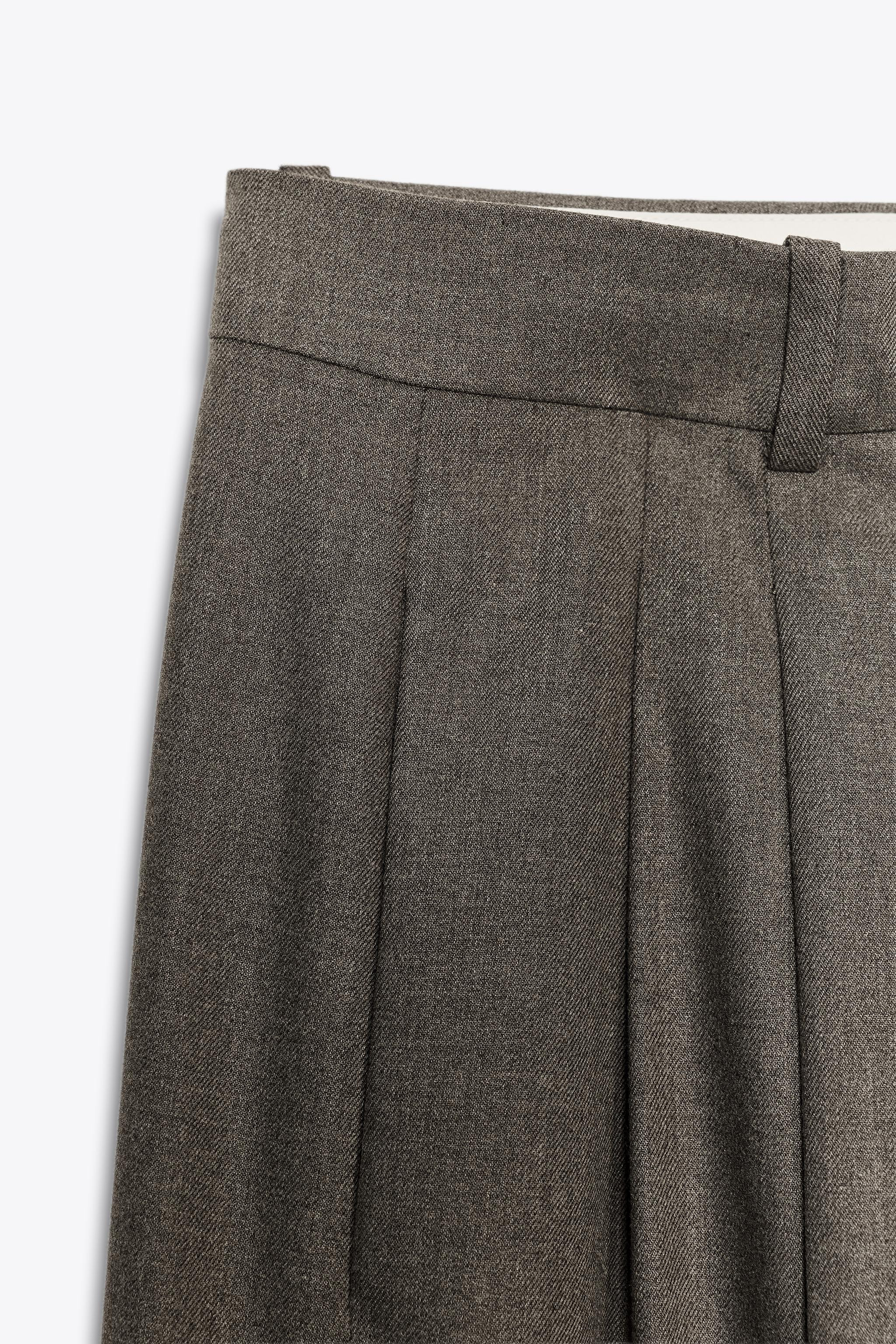 ZW COLLECTION WIDE-LEG TROUSERS WITH PLEATS | Zara UK
