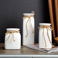 Handmade White Ceramic Vase With Rope Home Decoration Ornamental Table Centrepiece Small Medium Larg | Etsy (UK)