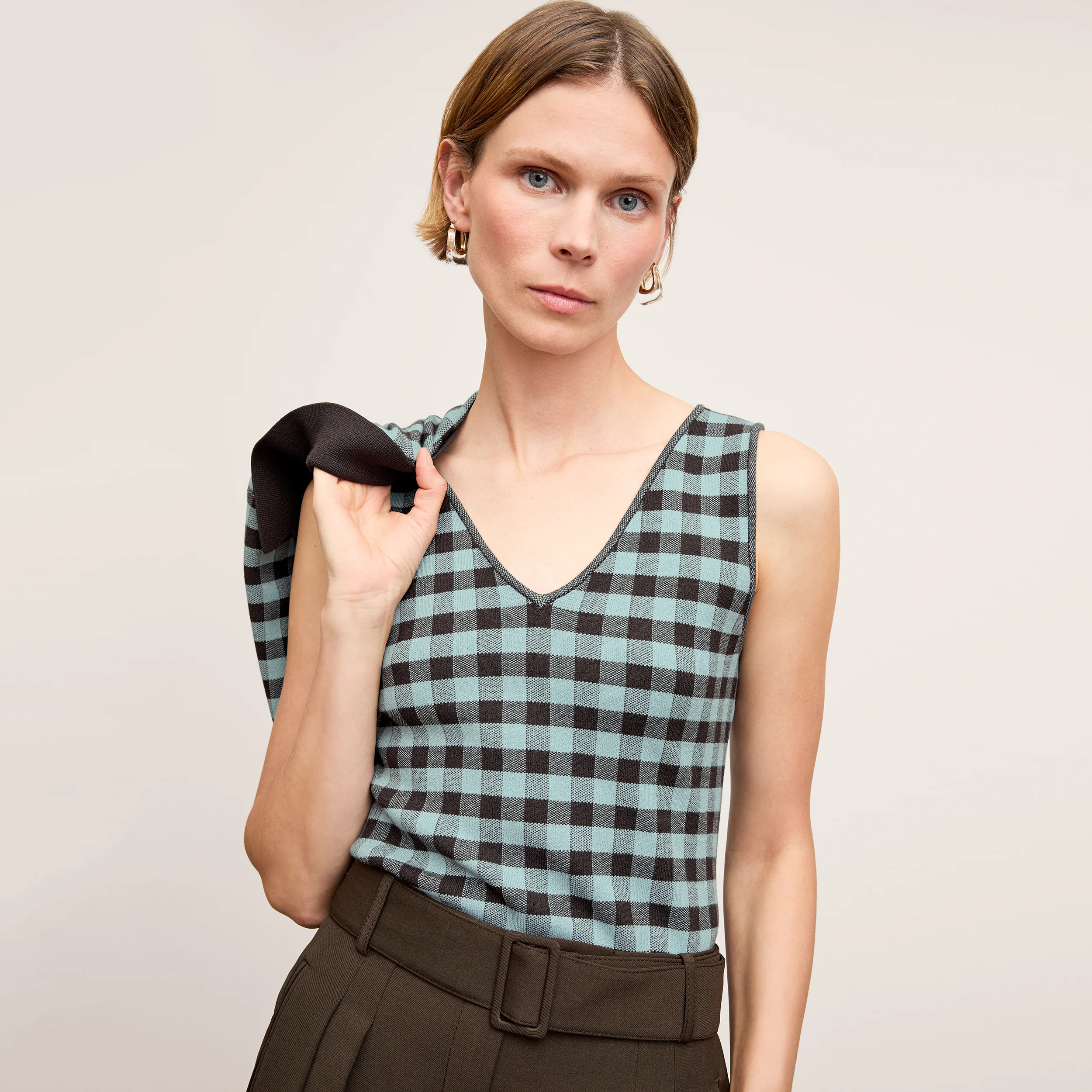 Peggy Top - Eco 365Knit :: Picnic Check | MM LaFleur