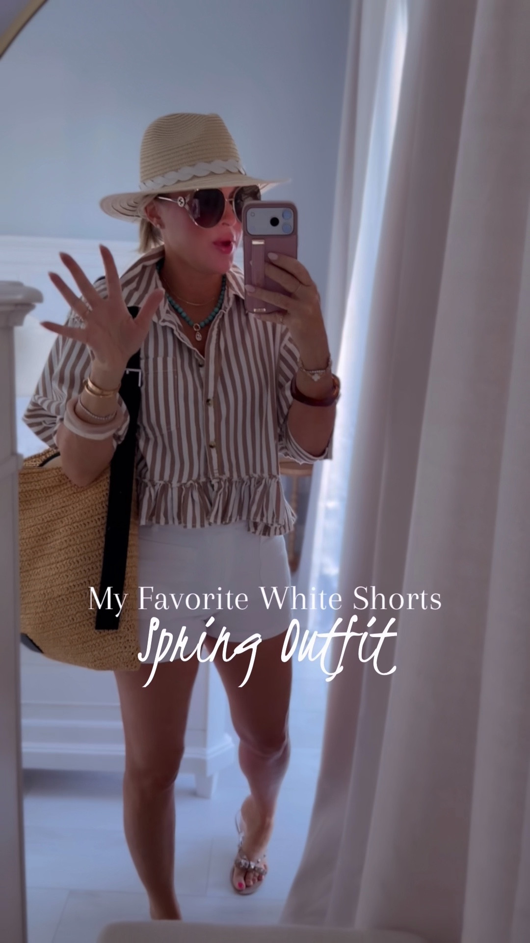 What I wore for our boat day 🤍!!!
These white shorts are one of my favorites… the fabric is so good and they just fit right. I size up and throw mine in the dryer and they still hold their shape.

This top is one I keep rebuying in different versions… just easy and always works.🤍☀️


white shorts. boat day outfit. beach outfit. vacation outfit. striped top. casual chic. neutral outfit. resort wear. mom style. effortless style. warm weather outfit. everyday outfit. coastal style


#LTKgrwm #LTKSeasonal #LTKootd