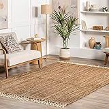 nuLOOM Raleigh Hand Woven Wool Area Rug, 4 ft x 6 ft, Natural | Amazon (US)
